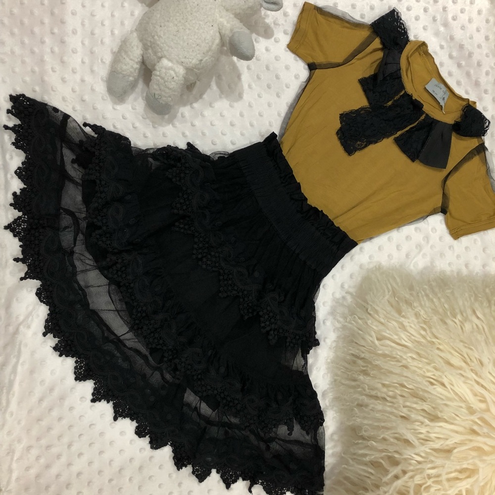 Ruffled skirt and shirt sold separately